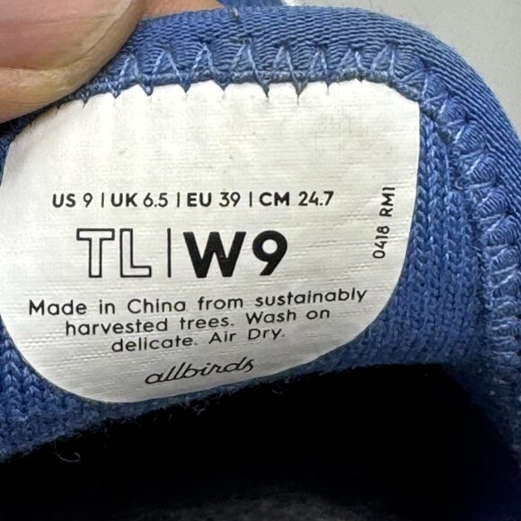 Allbirds Tree Lounger TL Casual Comfort Slip On Shoes Blue Women's Size 9 - Picture 8 of 9